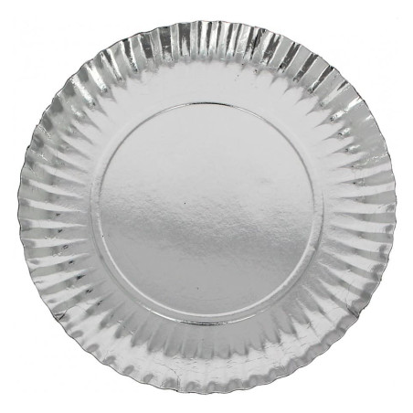 Assiette en Carton Ronde Argenté 10cm (100 Unités)