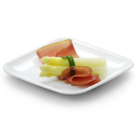 Mini Assiette Canne à Sucre Carrée Blanc 6,5x6,5cm (50 Utés)