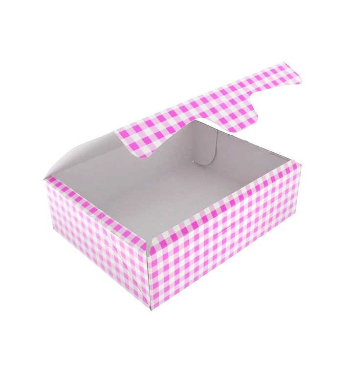 Boîte pâtissière 18,2x13,6x5,2cm 500g Rose (25 Unités)