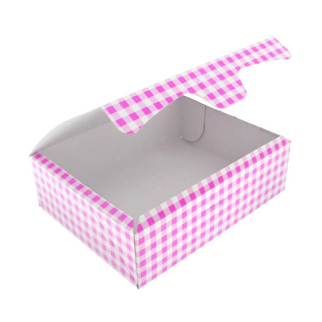 Boîte pâtissière 18,2x13,6x5,2cm 500g Rose (25 Unités)