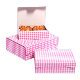 Boîte pâtissière 18,2x13,6x5,2cm 500g Rose (25 Unités)