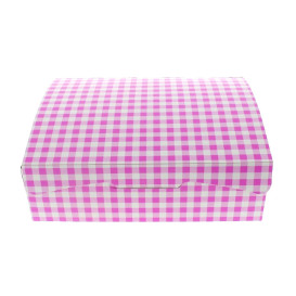 Papier bakkerij doos roze 20,4x15,8x6cm 1kg (20 stuks)