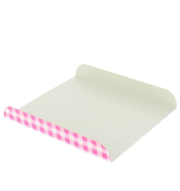 Papieren dienblad voor wafel roze 15x13cm (100 stuks) 