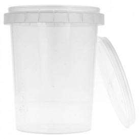 Plastic deli Container met Plastic Deksel PP Onbreekbaar 520 ml Ø9,5 (380 stuks)