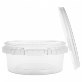 Plastic deli Container met Plastic Deksel PP Onbreekbaar 300 ml Ø11,8 (374 stuks)