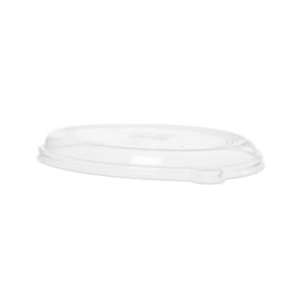 Plastic Deksel RPET voor Oval Suikerriet dienblad Ecologisch transparant 710 en 940 ml (50 stuks) 