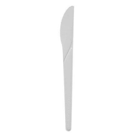 Couteau Biodégradable CPLA Blanc 17,2cm (50 Utés)