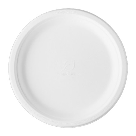 Assiette Canne à Sucre Bagasse Blanc Ø25,3 cm (500 Utés)