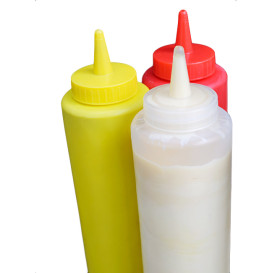 Squeeze saus dispenser plastic geel 240ml (6 stuks) 