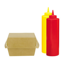 Bouteille pour Sauces Plastique Jaune 720ml (36 Utés)