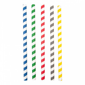 Paille Droite Papier Assortiment Ø10mm 21cm (50 Utés)