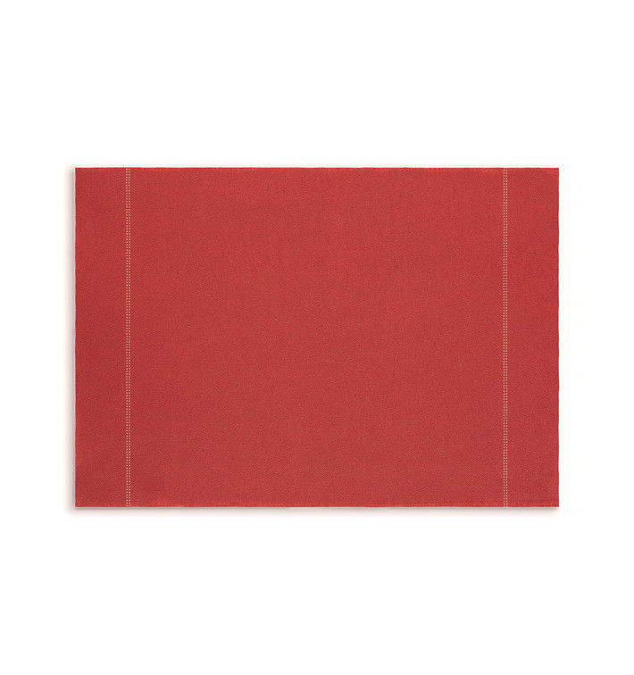 Katoenen placemat "Daen Drap" rood 32x45cm (12 stuks) 