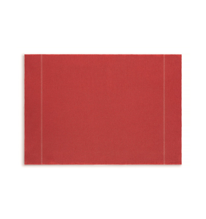 Katoenen placemat "Daen Drap" rood 32x45cm (72 stuks)