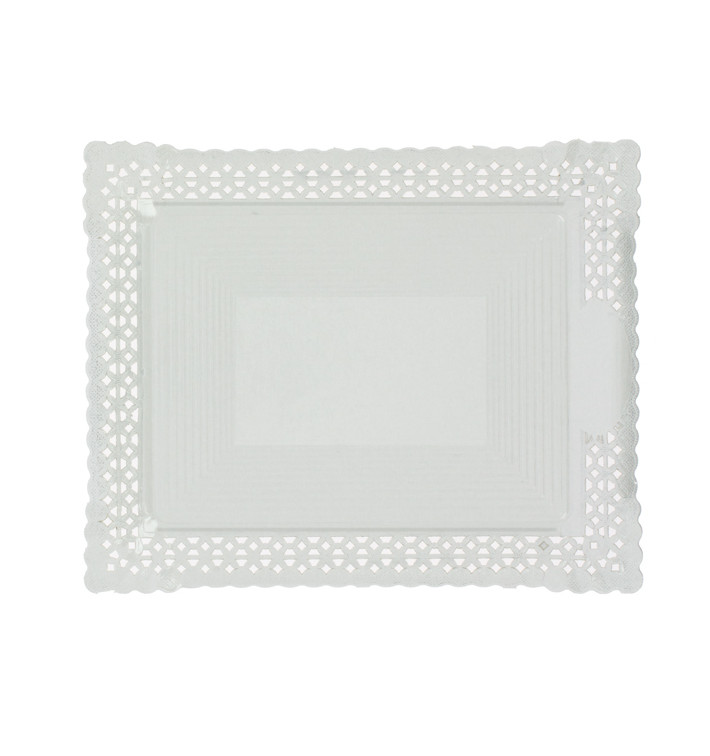 Plateau en Carton Dentelle Blanc 22x27 cm (50 Utés)