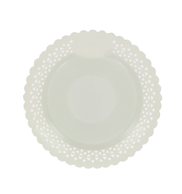 Assiette en Carton Ronde Dentelle Blanc 20 cm (100 Utés)