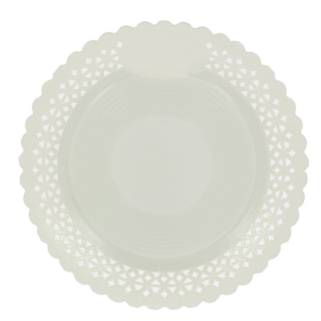 Assiette en Carton Ronde Dentelle Blanc 20 cm (10 Utés)