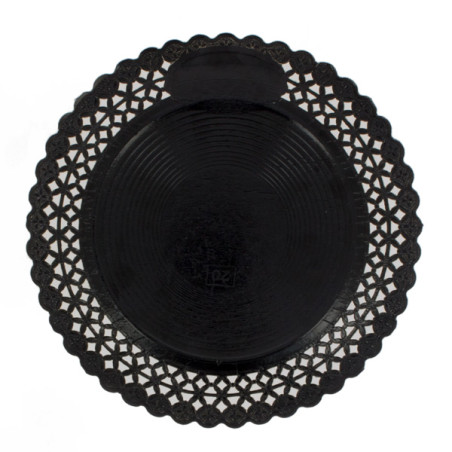 Assiette en Carton Ronde Dentelle Noir 25 cm (50 Utés)