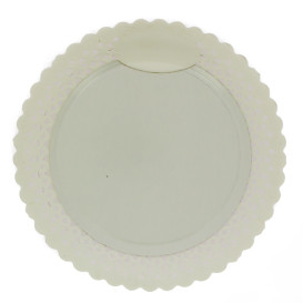 Assiette en Carton Ronde Dentelle Blanc 38 cm (50 Utés)