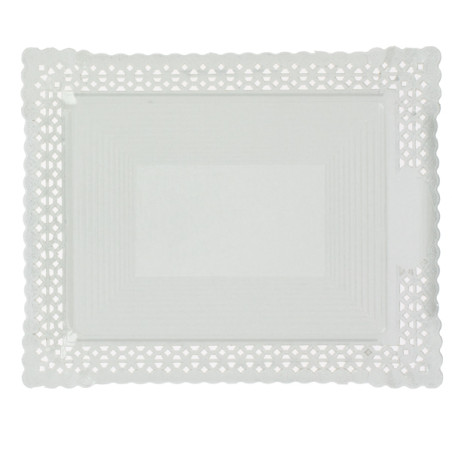 Plateau en Carton Dentelle Blanc 18x25 cm (10 Utés)