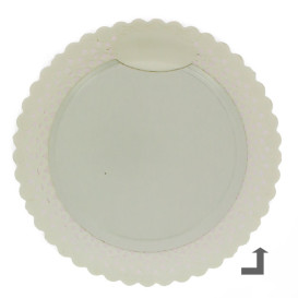 Assiette en Carton Ronde Dentelle Noir 35 cm (50 Utés)