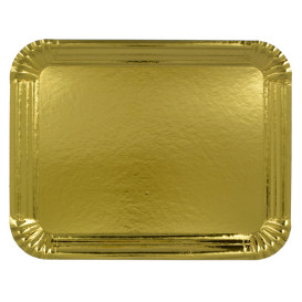 Plat rectangulaire en Carton Doré 31x38 cm (50 Unités)