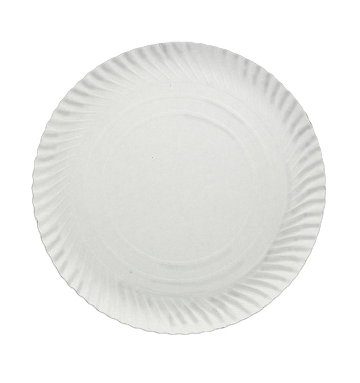 Assiette en Carton Ronde Blanc 210 mm 500g/m2 (100 Unités)