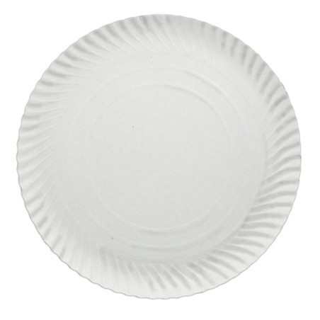 Assiette en Carton Ronde Blanc 21cm 500g/m2 (100 Utés)