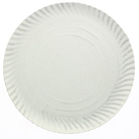 Assiette en Carton Ronde Blanc 380 mm (50 Unités)