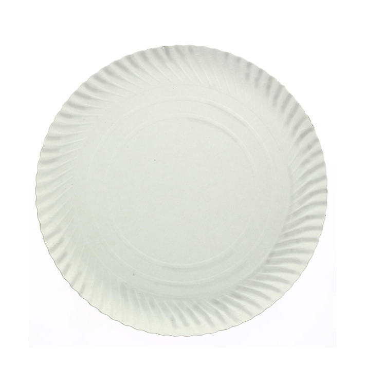 Assiette en Carton Ronde Blanc 100 mm 450g/m2 (100 Unités)