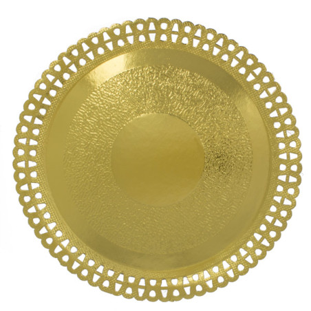 Assiette en Carton Ronde Dentelle Doré 31 cm (50 Utés)