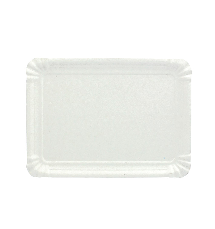 Plat rectangulaire en Carton Blanc 9x15 cm (100 Unités)