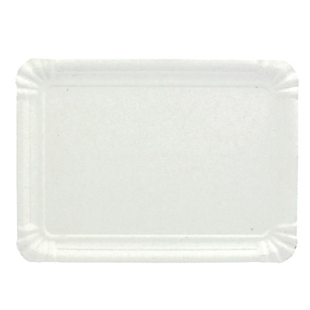 Plat rectangulaire en Carton Blanc 9x15 cm (100 Unités)