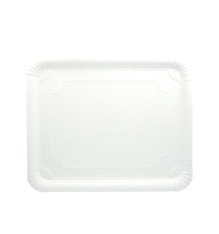 Plat rectangulaire en Carton Blanc  31x38 cm (50 Utés)