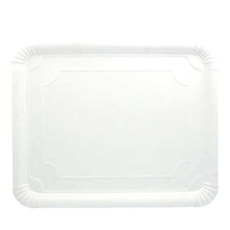 Plat rectangulaire en Carton Blanc  31x38 cm (50 Utés)