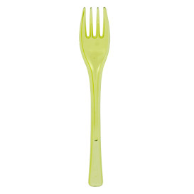 Fourchette Plastique Fly Vert citron Transp. 140mm (50 Utés)