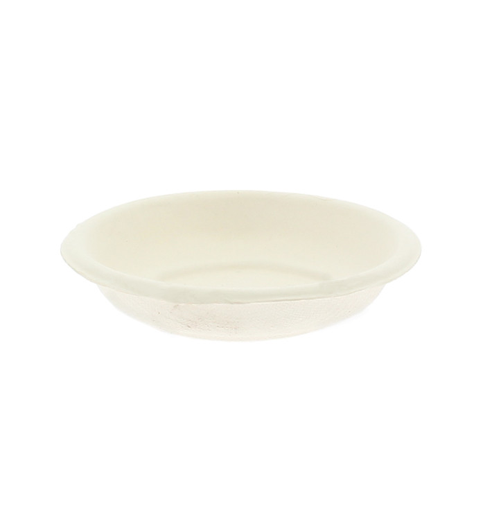 Mini Assiette Bio en Canne à Sucre Blanc Ø7,5cm (50 Utés)