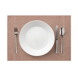 Recycled Katoenen placemat "Daen Drap" bruin 32x45cm (12 stuks) 