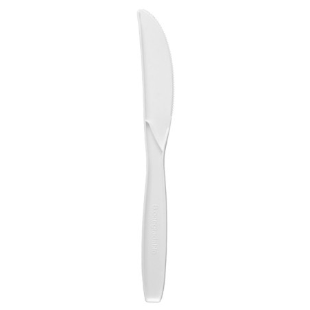 Couteau Biodégradable CPLA Blanc 18cm (50 Utés)