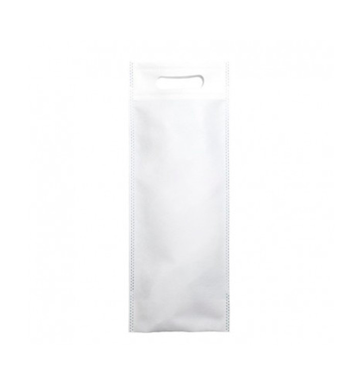 Niet geweven tas met gestanste handgrepen wit 17+10x40cm (200 stuks)