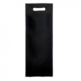 Niet geweven tas met gestanste handgrepen zwart 17+10x40cm (25 stuks)