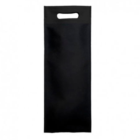 Niet geweven tas met gestanste handgrepen zwart 17+10x40cm (25 stuks)