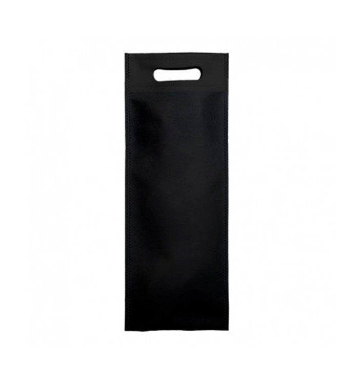 Niet geweven tas met gestanste handgrepen zwart 17+10x40cm (200 stuks)
