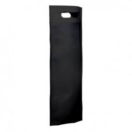 Niet geweven tas met gestanste handgrepen zwart 17+10x40cm (200 stuks)