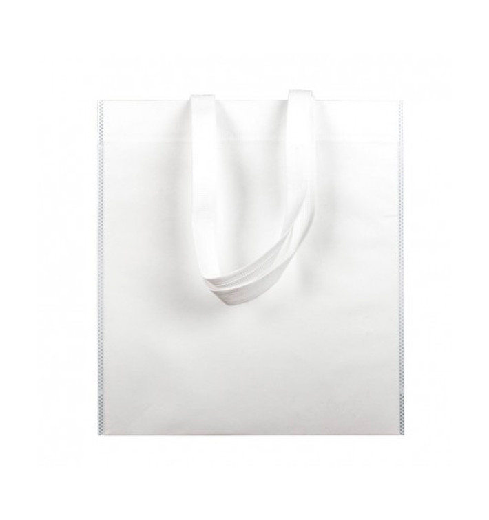 Niet geweven tas met korte hengsels wit 38x42cm (25 stuks)