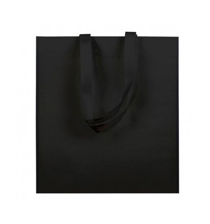 Niet geweven tas met korte hengsels zwart 38x42cm (25 stuks)