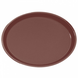 Plateau PP Oval Antidérapant Marron 67,0x55,5cm (1 Uté)