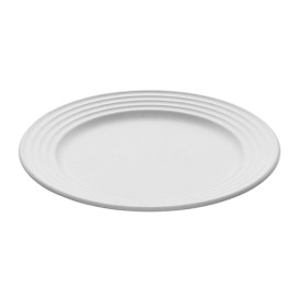 Assiette Canne à Sucre Premium Wave Blanc Ø26cm (400 Unités)