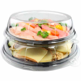 Assiette en Plastique Rond Marbré 23 cm (25 Utés)