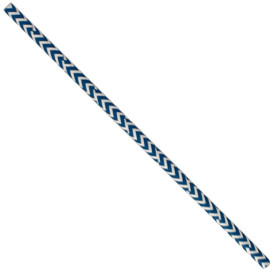 Paille Droite Papier Bleu et Blanc Ø6mm 20cm (100 Utés)