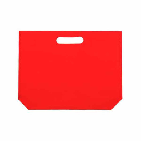 Niet geweven tas met gestanste handgrepen rood 34+8x26cm (200 stuks)